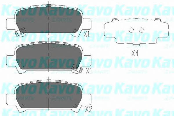 Rear disc brake pads, set Kavo parts KBP-8002