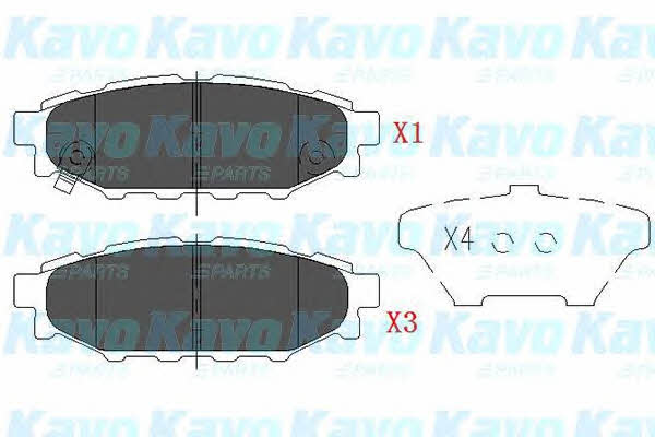 Rear disc brake pads, set Kavo parts KBP-8005