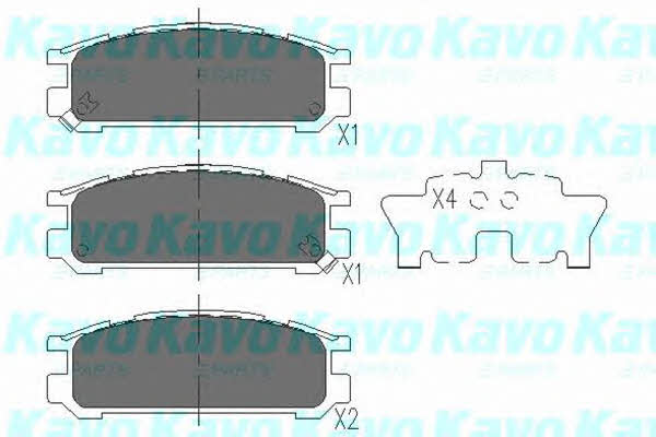 Rear disc brake pads, set Kavo parts KBP-8016