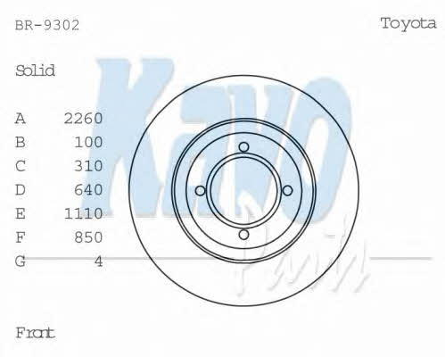 Kavo parts BR-9302 Brake disc BR9302