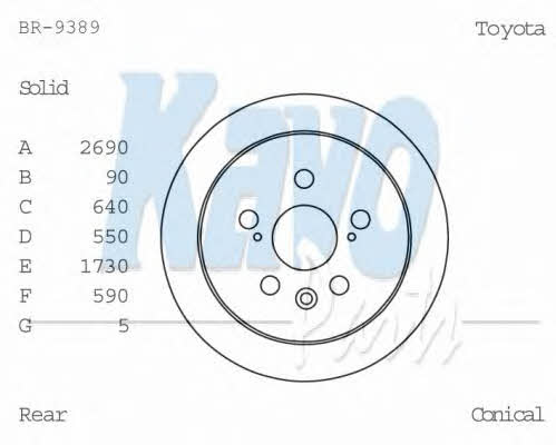 Kavo parts BR-9389 Brake disc BR9389