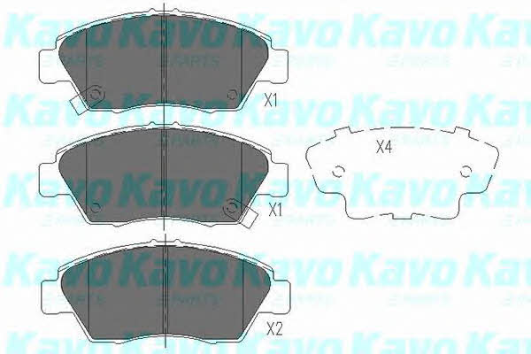 Front disc brake pads, set Kavo parts KBP-2003