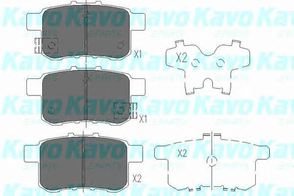 Rear disc brake pads, set Kavo parts KBP-2044
