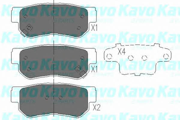 Rear disc brake pads, set Kavo parts KBP-3005