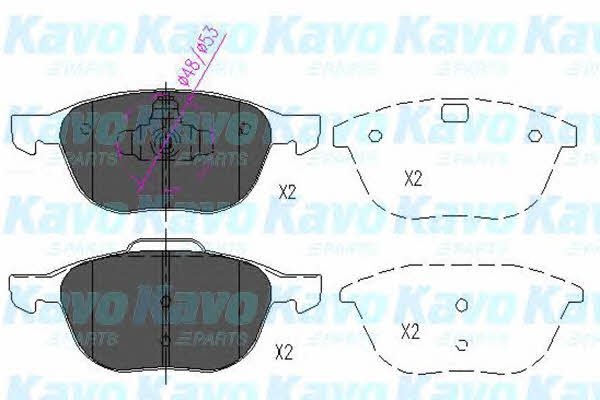 Front disc brake pads, set Kavo parts KBP-4513
