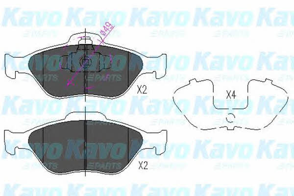 Front disc brake pads, set Kavo parts KBP-4545