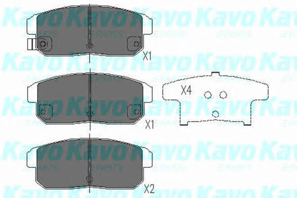 Rear disc brake pads, set Kavo parts KBP-4547