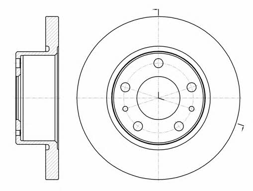 Kawe 61007 00 Unventilated front brake disc 6100700