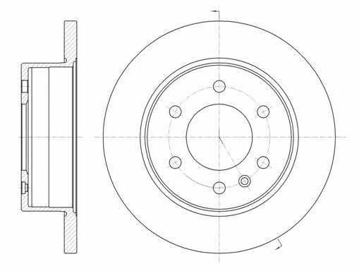 Kawe 61035 00 Rear brake disc, non-ventilated 6103500