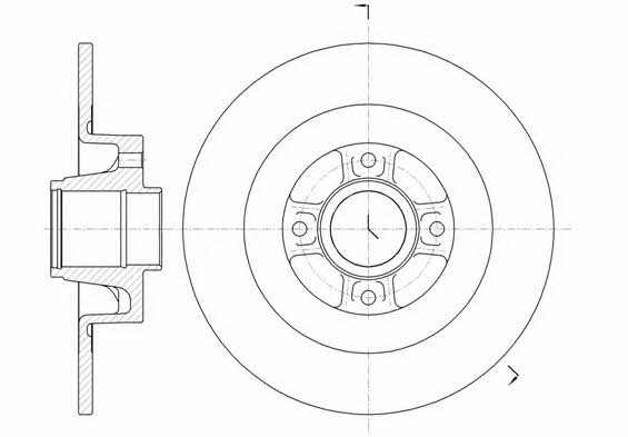 Kawe 61047 00 Rear brake disc, non-ventilated 6104700