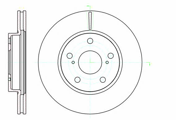 Kawe 61122 10 Front brake disc ventilated 6112210