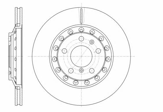 Kawe 61155 10 Rear ventilated brake disc 6115510