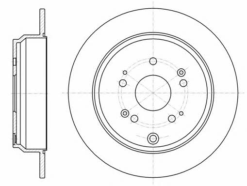 Kawe 61174 00 Rear brake disc, non-ventilated 6117400