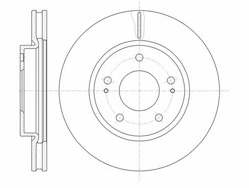 Kawe 61229 10 Front brake disc ventilated 6122910