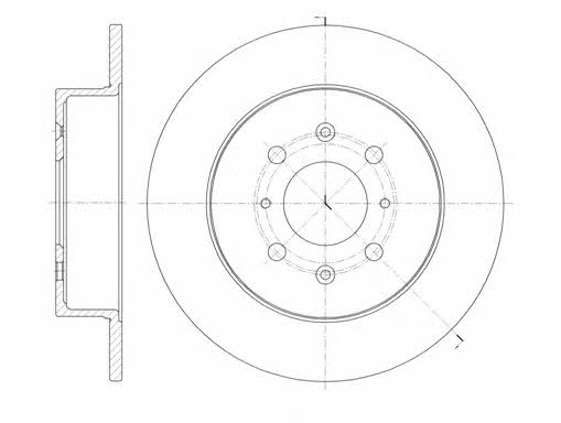 Kawe 61352 00 Rear brake disc, non-ventilated 6135200