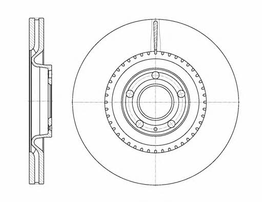 Kawe 61392 10 Front brake disc ventilated 6139210