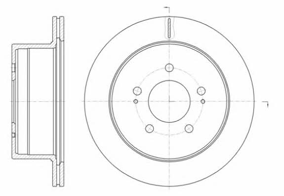 Kawe 61398 10 Rear ventilated brake disc 6139810