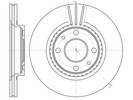 Kawe 6144 10 Front brake disc ventilated 614410