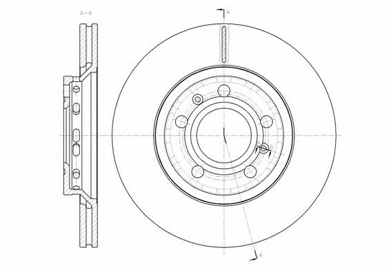 Kawe 61447 10 Rear ventilated brake disc 6144710