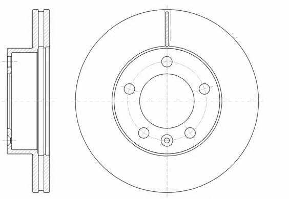 Kawe 61475 10 Front brake disc ventilated 6147510