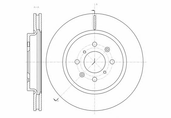 Kawe 61482 10 Front brake disc ventilated 6148210