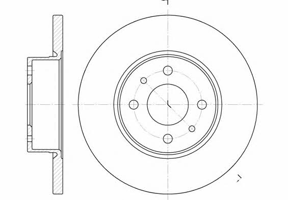 Kawe 6182 00 Unventilated front brake disc 618200