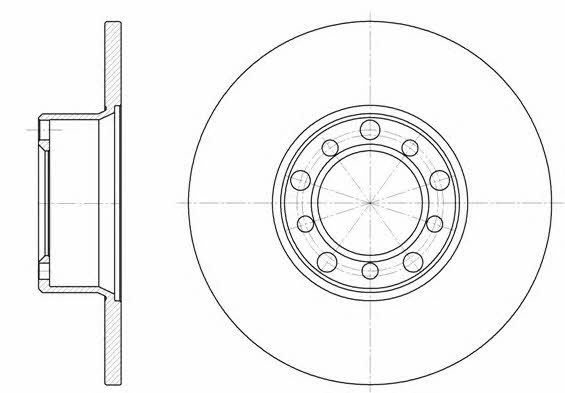 Kawe 6272 00 Unventilated front brake disc 627200