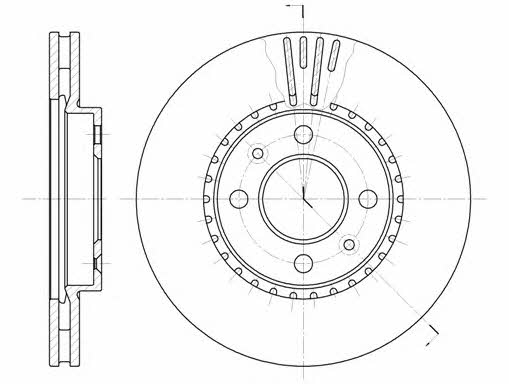 Kawe 6302 10 Front brake disc ventilated 630210