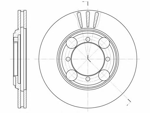 Kawe 6375 10 Front brake disc ventilated 637510