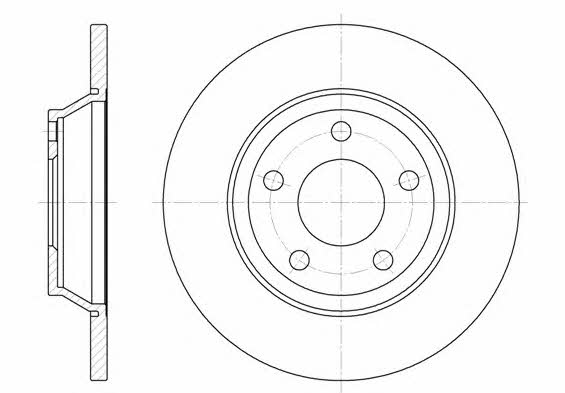 Kawe 6472 00 Unventilated front brake disc 647200