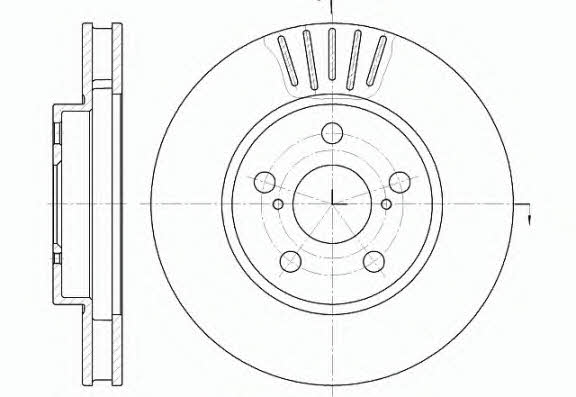 Kawe 6541 10 Front brake disc ventilated 654110