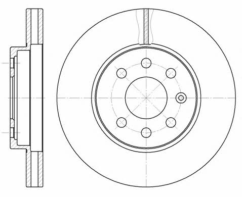 Kawe 6573 10 Front brake disc ventilated 657310