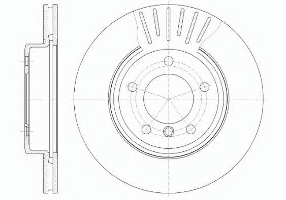 Kawe 6589 10 Front brake disc ventilated 658910