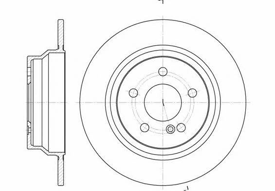 Kawe 6787 00 Rear brake disc, non-ventilated 678700