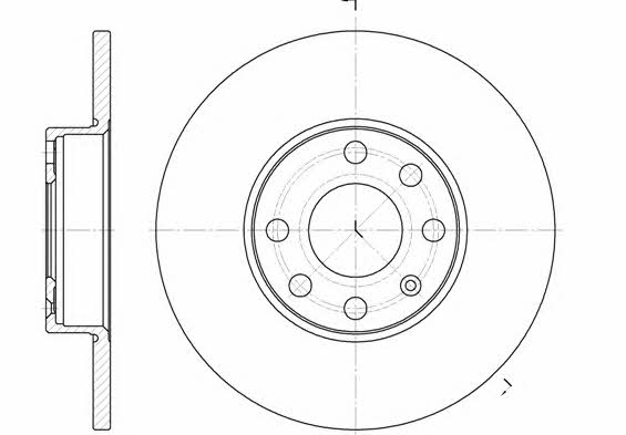 Kawe 6800 00 Unventilated front brake disc 680000