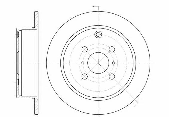 Kawe 6805 00 Rear brake disc, non-ventilated 680500