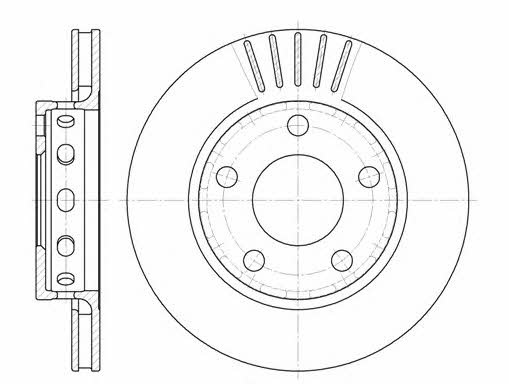 Kawe 6835 10 Rear ventilated brake disc 683510