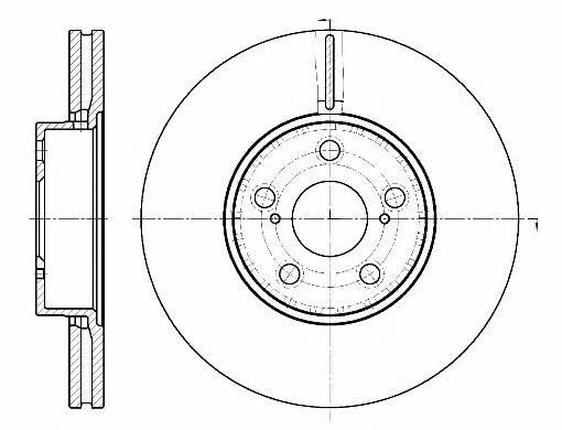 Kawe 6887 10 Front brake disc ventilated 688710