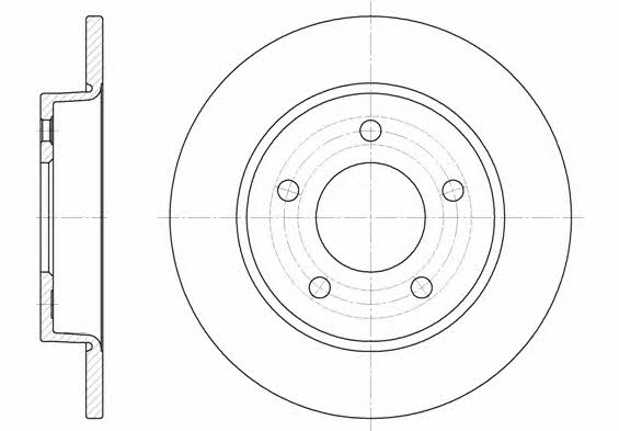 Kawe 6906 00 Rear brake disc, non-ventilated 690600