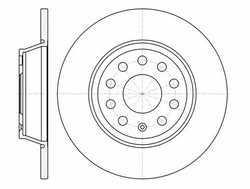 Kawe 6973 00 Rear brake disc, non-ventilated 697300