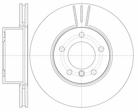 Kawe 6974 10 Front brake disc ventilated 697410