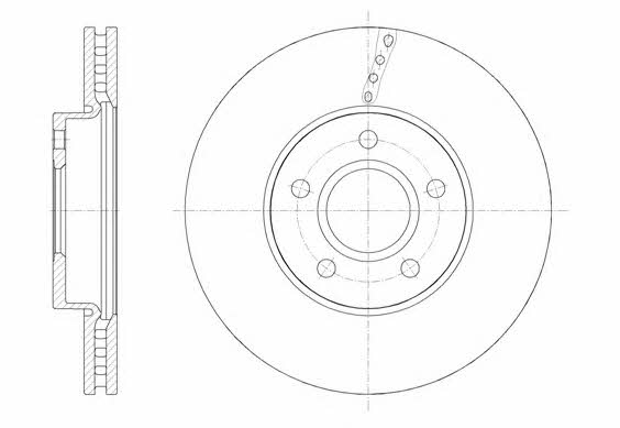 Kawe 61588 10 Front brake disc ventilated 6158810