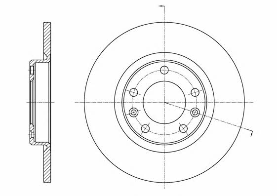 Kawe 61555 00 Rear brake disc, non-ventilated 6155500