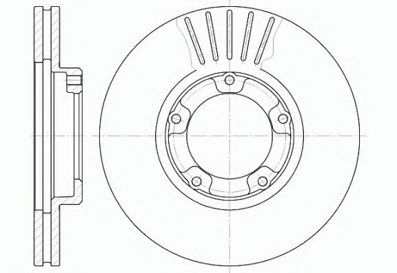 Kawe 61247 10 Front brake disc ventilated 6124710