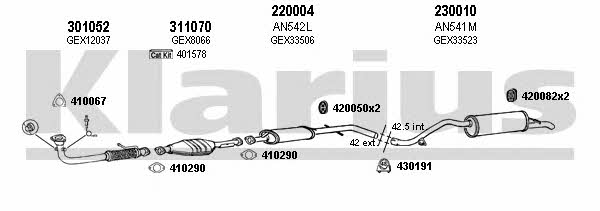 Klarius 120343E Exhaust system 120343E