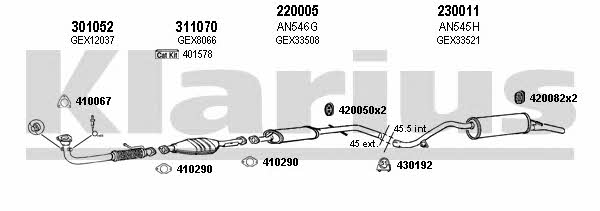 Klarius 120344E Exhaust system 120344E