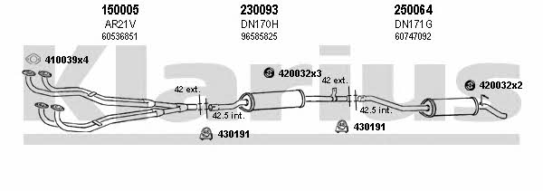 Klarius 030009E Exhaust system 030009E