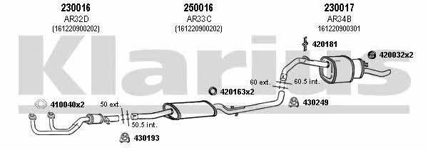 Klarius 030011E Exhaust system 030011E