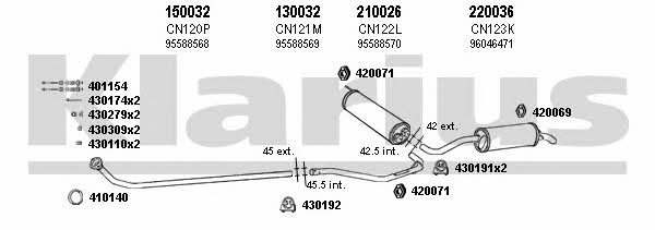 Klarius 180053E Exhaust system 180053E