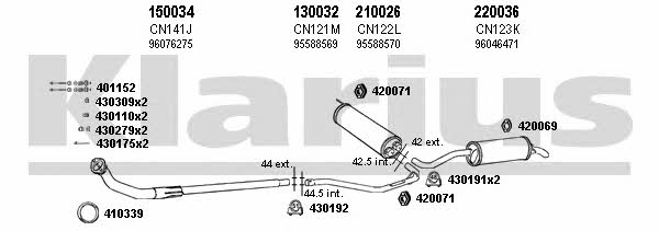 Klarius 180134E Exhaust system 180134E